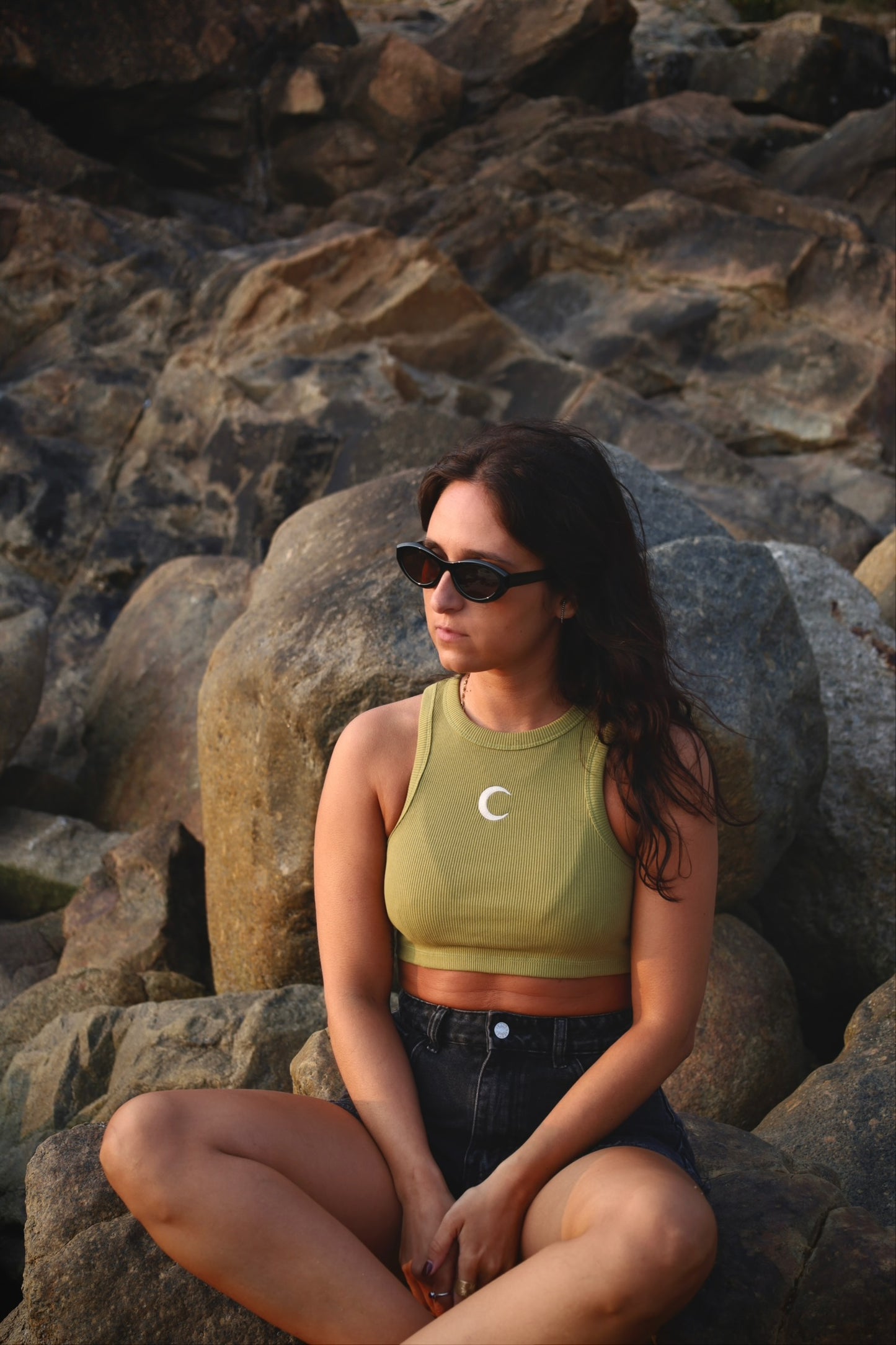 Green Salty Crop Top