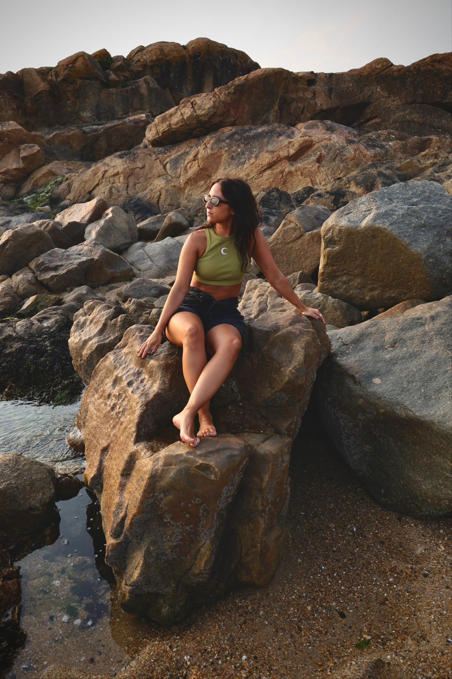 Green Salty Crop Top