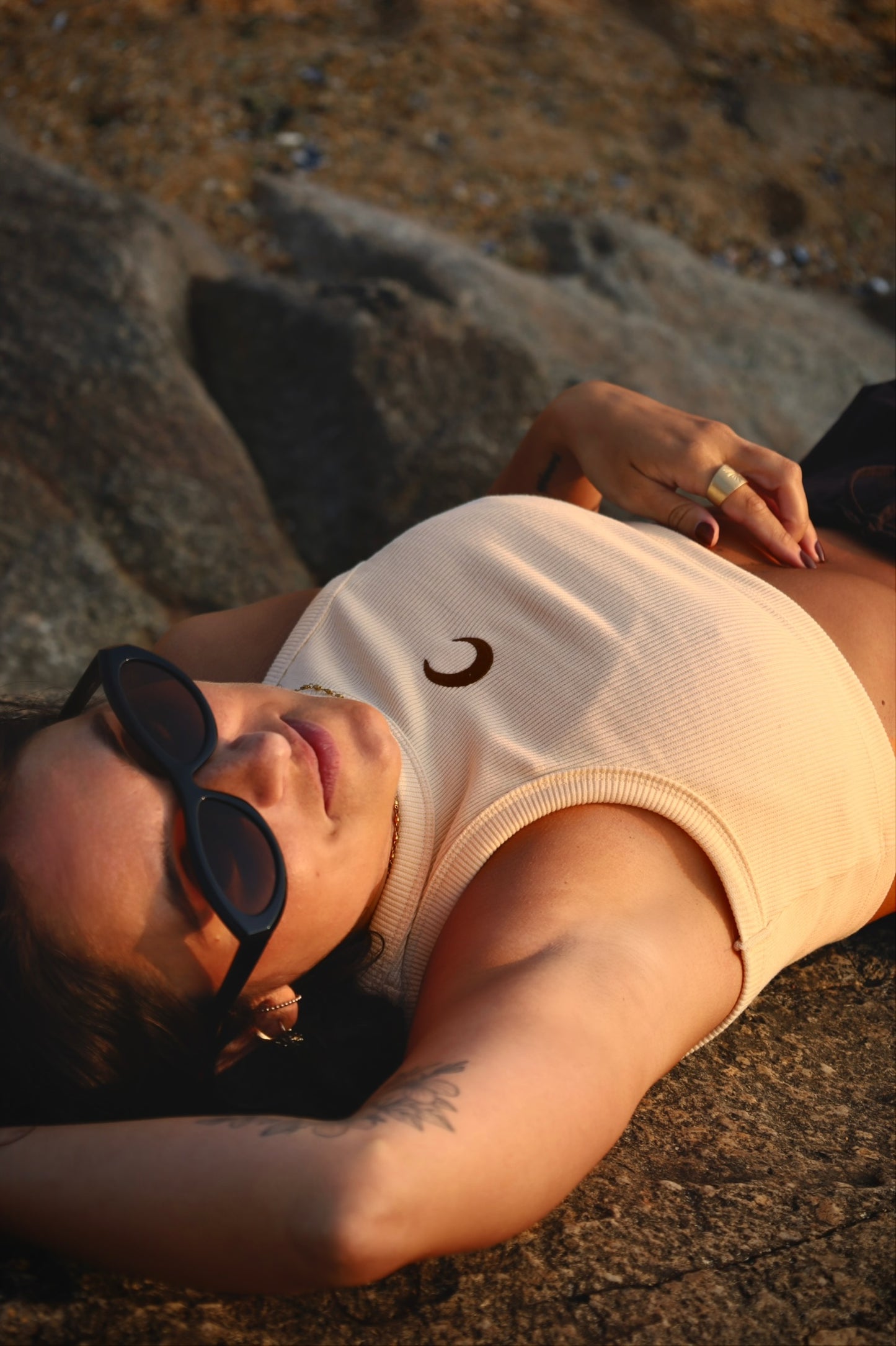 Cream Salty Crop Top